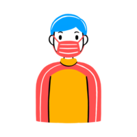 Man wearing a face mask png