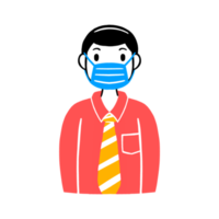 Man wearing a face mask png