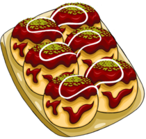 illustrazione di cibo giapponese takoyaki png