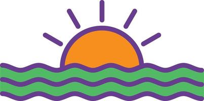 Sunset Line Filled Two Color vector