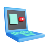 3D illustration laptop for education png