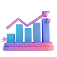 3D illustration colorful graph up png