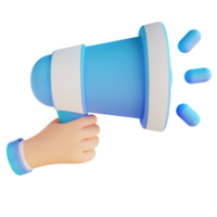 3D illustration promotion hand and megaphone png