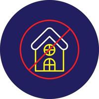 No House Line Multicolor vector