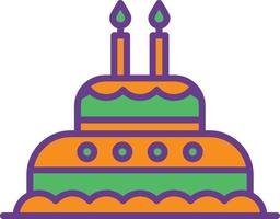 Cake Line Filled Two Color vector