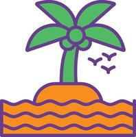 Island Line Filled Two Color vector