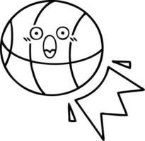 baloncesto de dibujos animados de dibujo lineal vector