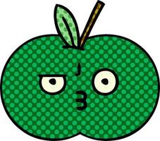 comic book style cartoon juicy apple vector