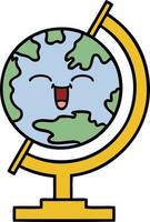 cute cartoon globe of the world vector