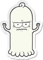 sticker of a cartoon ghost vector