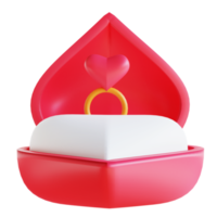 anillo de ilustración 3d e icono de amor adecuado para el día de san valentín png