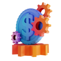 3D illustration colorful money management png