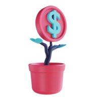 3D illustration money growth suitable for business and finance png