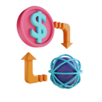fluxo de dinheiro de ilustração 3D adequado para negócios e finanças png
