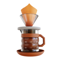 ilustração 3D hario v60 café png