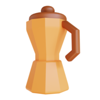 3D illustration mocha pot coffee png