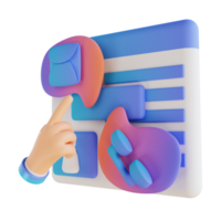 3D-Illustration Hand- und Kontaktoptionen png