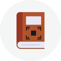 qr libro círculo plano vector