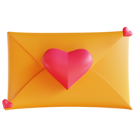 3D illustration love letter suitable for valentine's day png