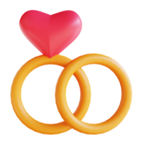 3D illustration ring and love icon suitable for valentine's day png