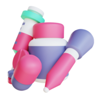 3D illustration syringe, medicine, medicine capsule suitable for medical png