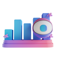 3D illustration colorful monitoring graph png