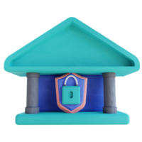 3D illustration security banking png