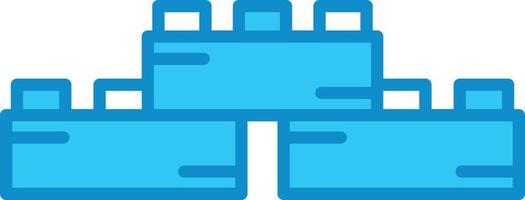 Toy Blocks Line Filled Blue vector