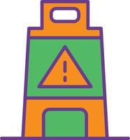 Wet Floor Outline Icon vector