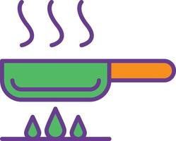 Frying Pan Line Filled Two Color vector