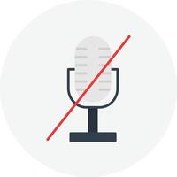 Microphone Mute Flat Circle vector