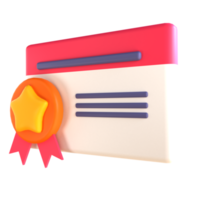 3D icon certificate for education png