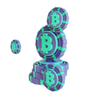 Ilustración 3d bitcoin 2 adecuado para criptomonedas