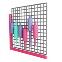 3D-Darstellung Bitcoin Candle Stick 2 geeignet für Kryptowährung png