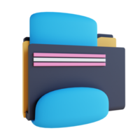 3D illustration documents and folders png