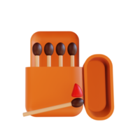 3D illustration safety match suitable for camping png