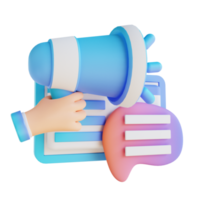 3d illustratie hand en chat-promotie png