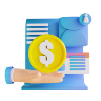 3D illustration hand and give salary png