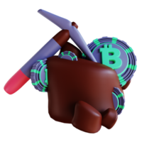3D-Darstellung Bitcoin-Mining 4 geeignet für Kryptowährung png
