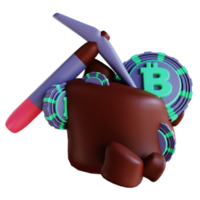 illustrazione 3d bitcoin mining 4 adatto per criptovaluta png