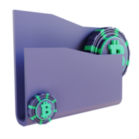 Ilustración 3d carpeta bitcoin 2 adecuada para criptomonedas png