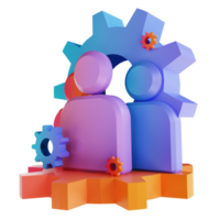 3D illustration colorful management team png