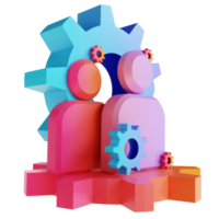 3D illustration colorful management team png