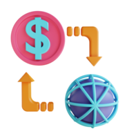 3D illustration money flow suitable for business and finance png