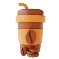 3D illustration ice coffee png