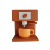 3D illustration coffee machine png