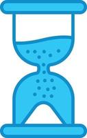 Hourglass Line Filled Blue vector