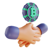 3D illustration bitcoin agreement  2 suitable for cryptocurrency png