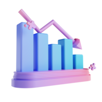 3D illustration colorful graph down png