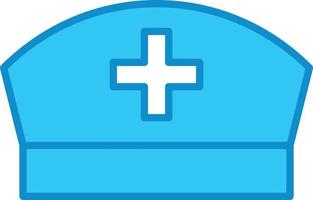 Nurse Cap Line Filled Blue vector